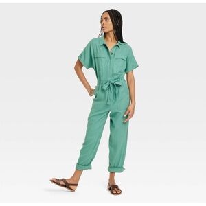 Women's Short Sleeve Linen Boilersuit - Universal Thread